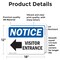 Signmission Visitor Entrance Left Arrow Sign, Vinyl Decal, 18in W x 12in L, 2PK OS-2PACK-NS-D-1218-L-18879 - alternate 3